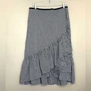 Ann Taylor gingham fit and flare ruffle skirt size 12